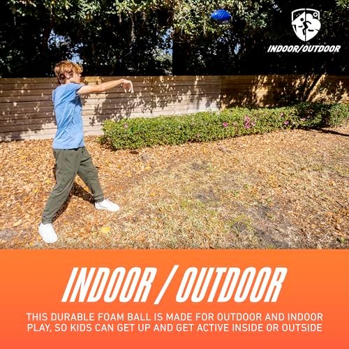 Nerf Pro Grip Football Blue Classic Foam Ball Easy to Catch Throw Balls for Sports