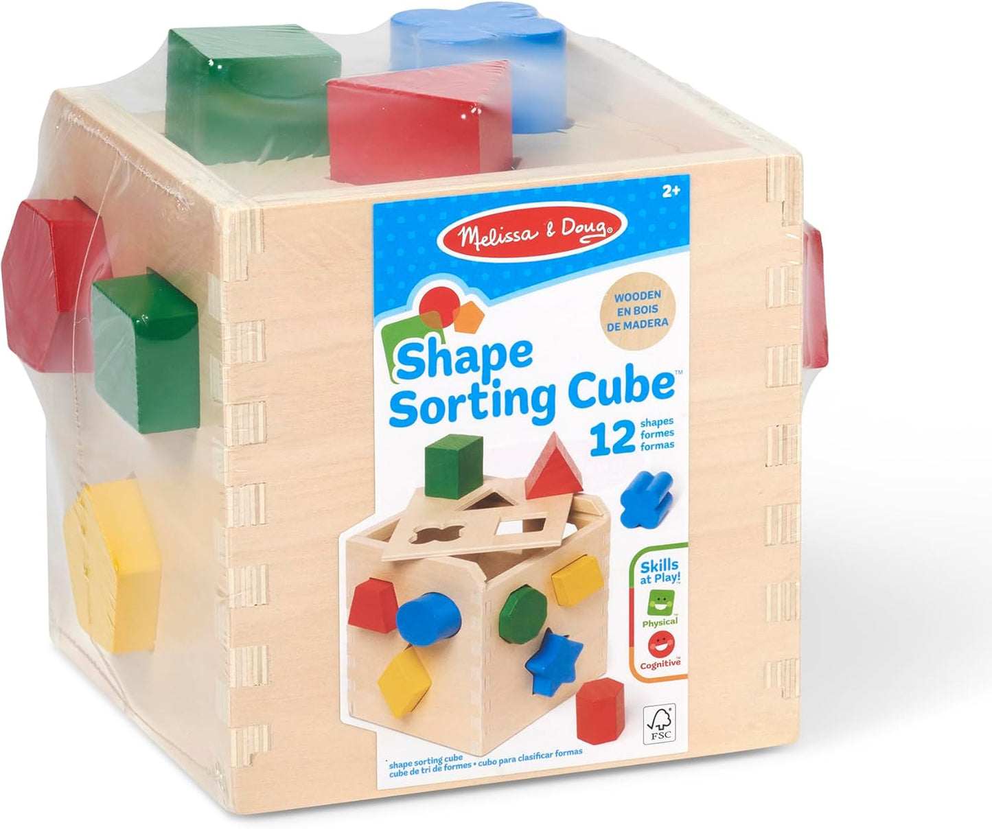 Melissa & Doug Melissa Doug Shape Sorting Cube - Classic Wooden Toy With 12 Shapes