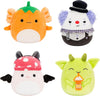 Squishmallows Original 5-Inch Halloween 4-Pack - Gabin Pumpkin Axolotl Fitzy Goblin Holding Latte Malcolm Bat Mushroom Ms. K Purple Clown - Official Jazwares Plush