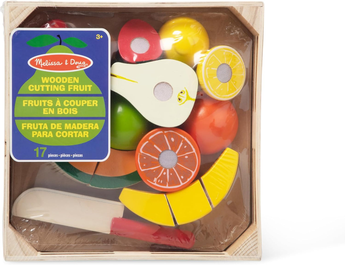 Melissa & Doug Melissa Doug Cutting Fruit Set - Wooden Play Food Kitchen Accessory Multi