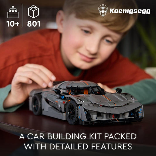 LEGO Technic Koenigsegg Jesko Absolut Grey Hypercar Sports Car Building Toy Set for Boys and Girls Vehicle