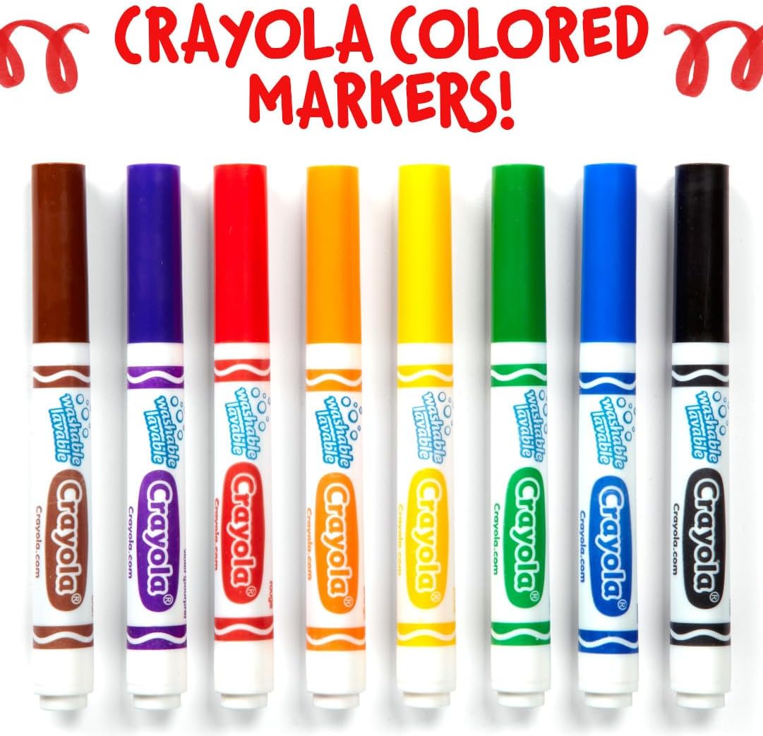 Crayola Washable Markers - Black 12ct Broad Line Markers Bulk Markers for Classrooms