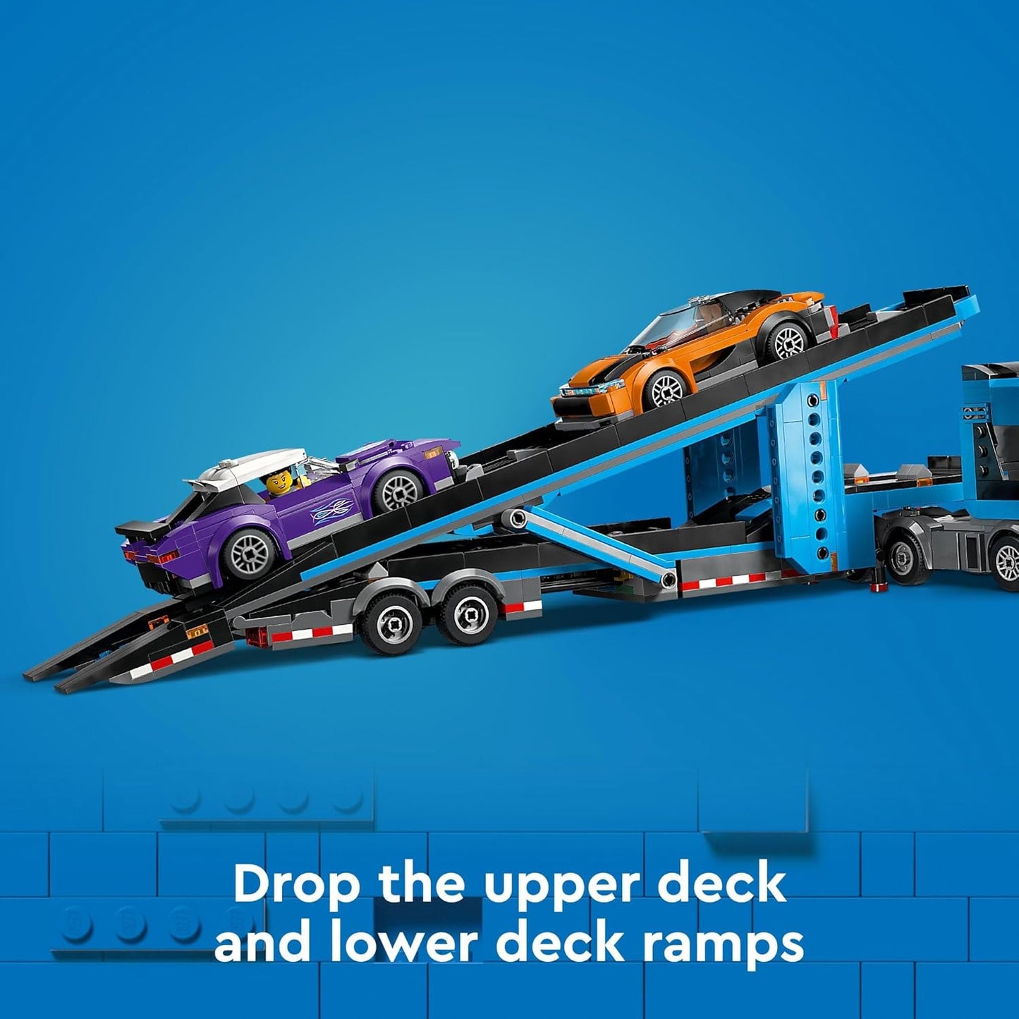LEGO City Car Transporter Truck with Sports Cars Building Toy Set - Semi Truck Toy with