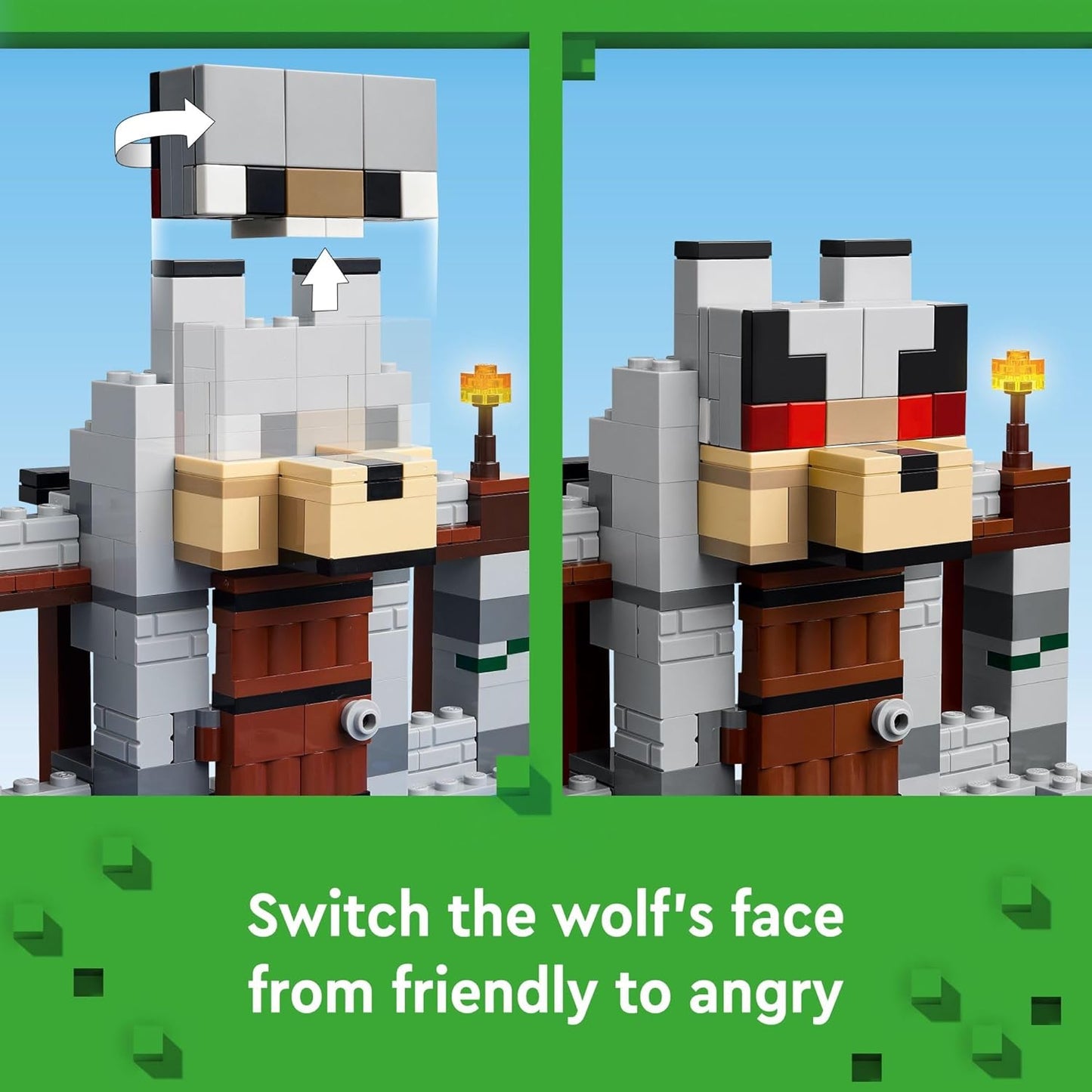 LEGO Minecraft The Wolf Stronghold Fortress Playset Video Game Toy for Boys and Girls Action Packed Castle Building Set