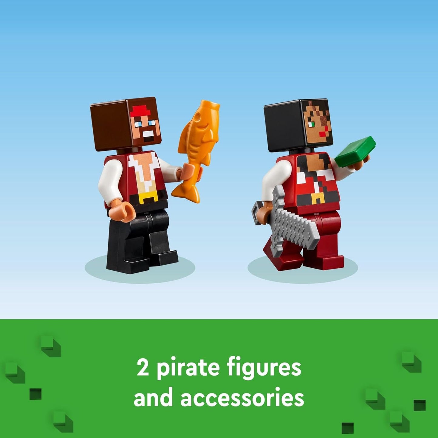 LEGO Minecraft The Pirate Ship Voyage Boat Toy Playset for with Squid Camel and Pirate Figures Pirate Toy Building Set