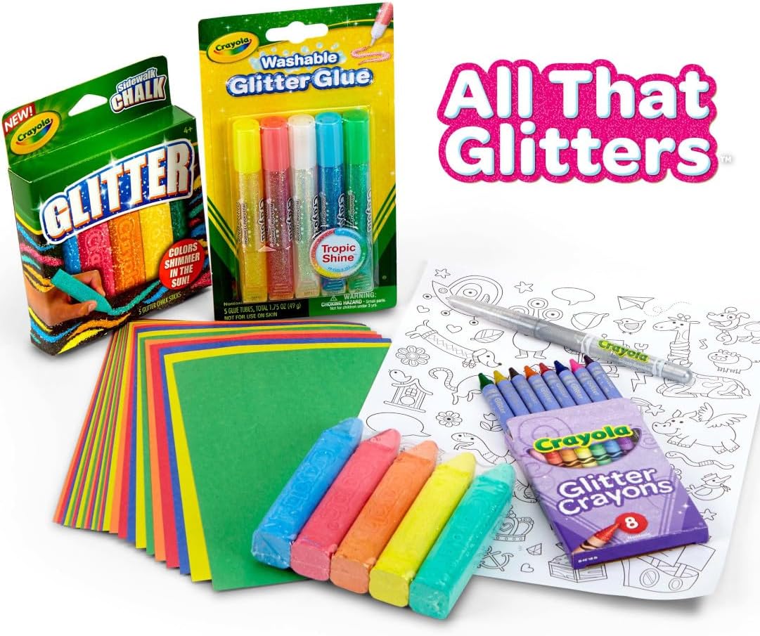Crayola All That Glitters Art Case 50pcs Glitter Crayons Coloring Supplies Art Set Gifts