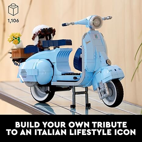 LEGO Icons Vespa 125 Model Building Kit - Vintage Italian Scooter DIY Craft Kit Ages 18 -