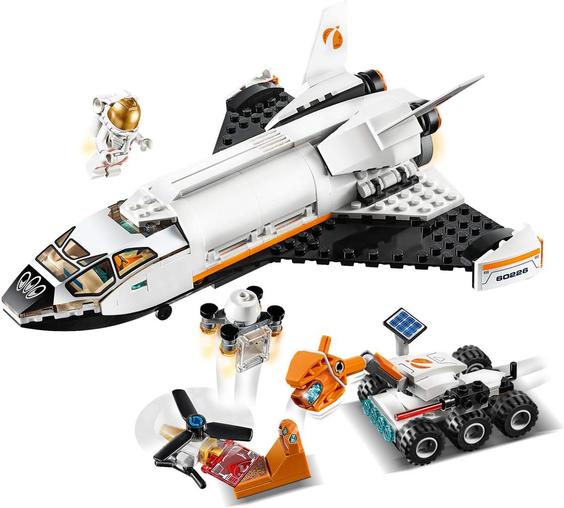 LEGO City Space Mars Research Shuttle 60226 Space Shuttle Toy Building Kit with Mars