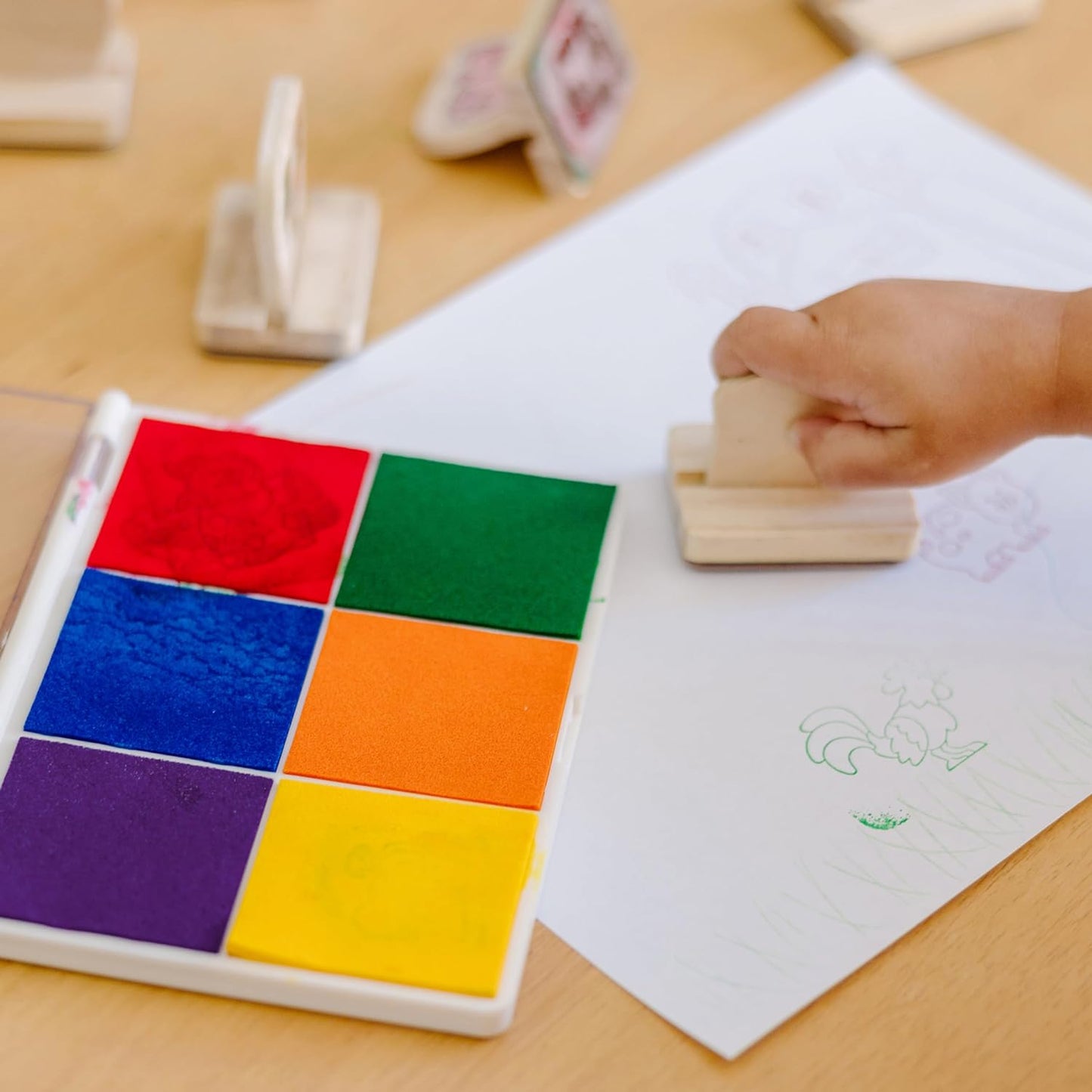 Melissa & Doug Melissa Doug Rainbow Stamp Pad For Rubber Stamps Arts And Crafts Supplies