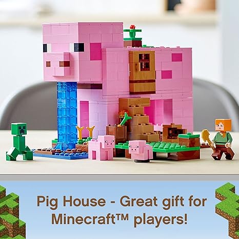 LEGO Minecraft The Pig House 21170 with Alex Creeper and 2 Pig Figures Animal Building
