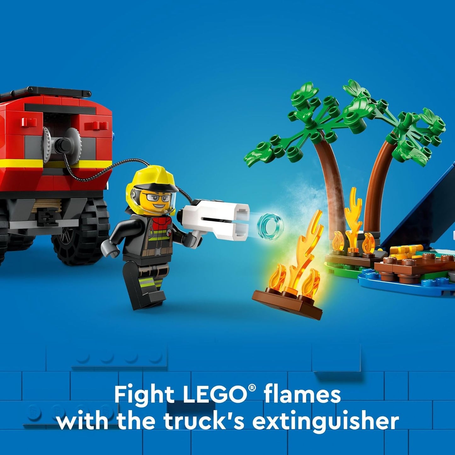 LEGO City 4x4 Fire Truck with Rescue Boat Toy for Pretend Play Toy for Boys and Girls