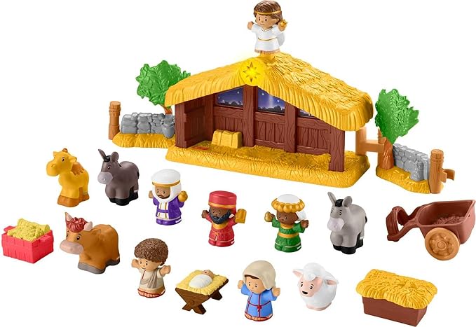Fisher-Price Little People Toddler Toy Nativity Set with Music Lights 18 Pieces for