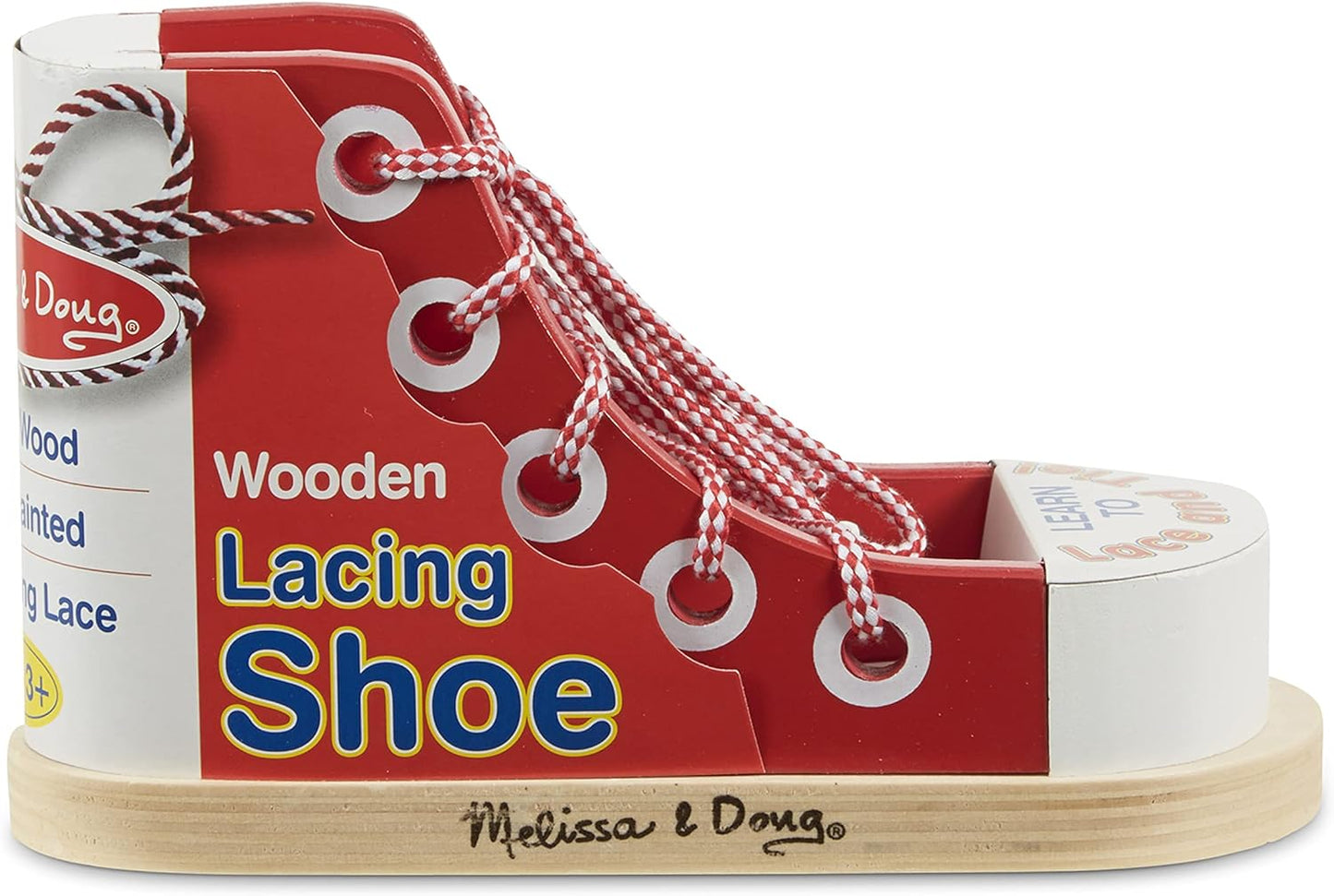 Melissa & Doug Melissa Doug Deluxe Wood Lacing Sneaker - Learn to Tie a Shoe Educational