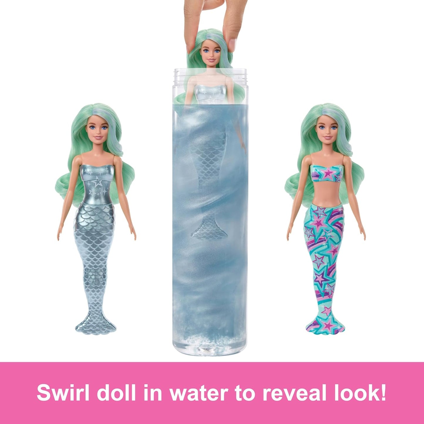 Barbie Color Reveal Doll with 6 Unboxing Surprises Mermaid Series with Color-Change Bodice