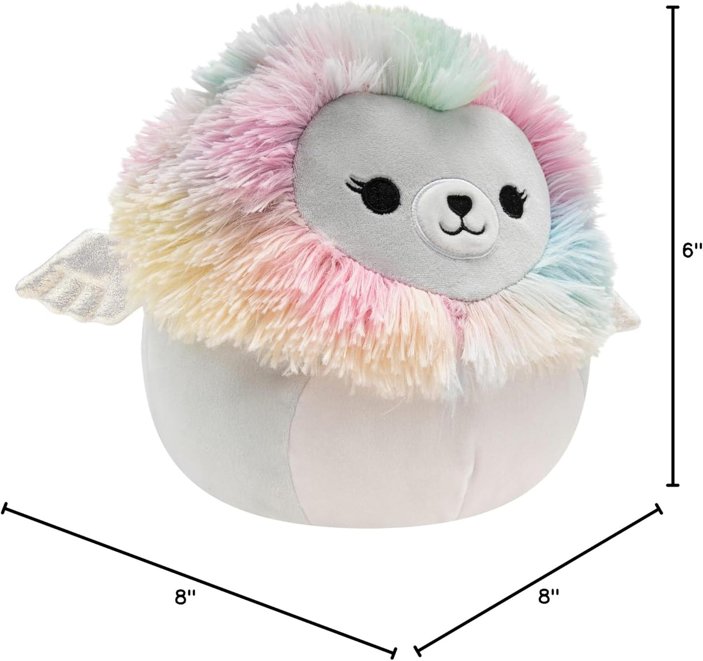 Squishmallows Original 8-Inch Leonari The Easter Rainbow Lion - Official Jazwares Plush