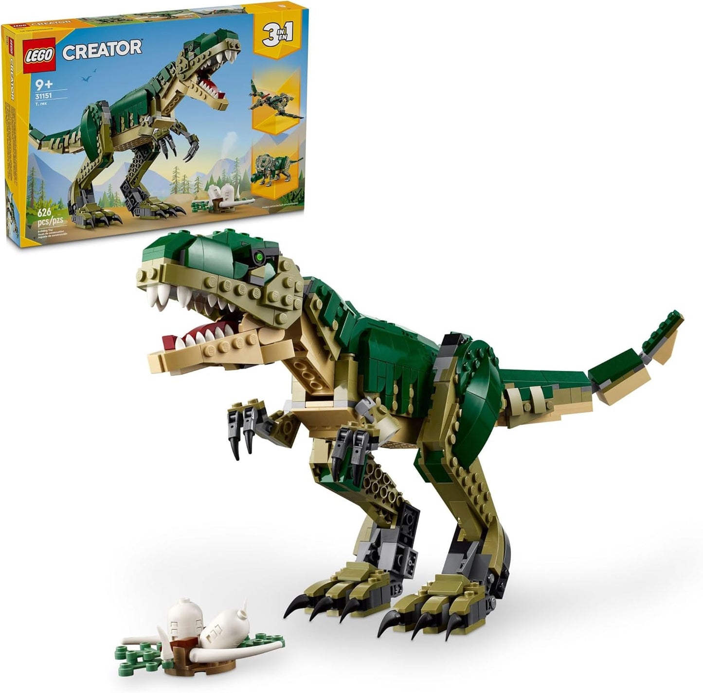 LEGO Creator 3 in 1 T Rex Toy - Dinosaur Toy Building Set