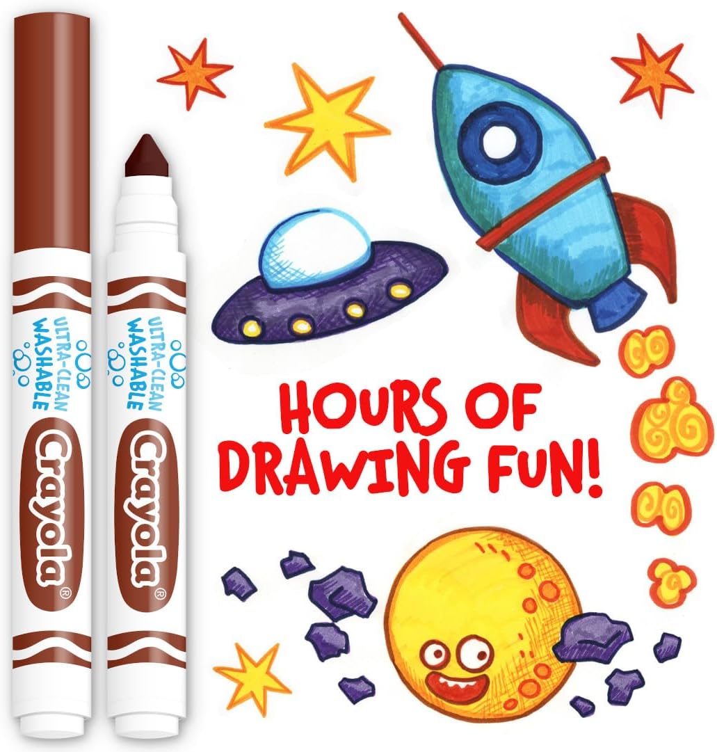 Crayola Washable Markers - Black 12ct Broad Line Markers Bulk Markers for Classrooms
