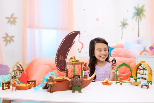 Mattel Disney Moana 2 Moana's Canoe Crew Playset