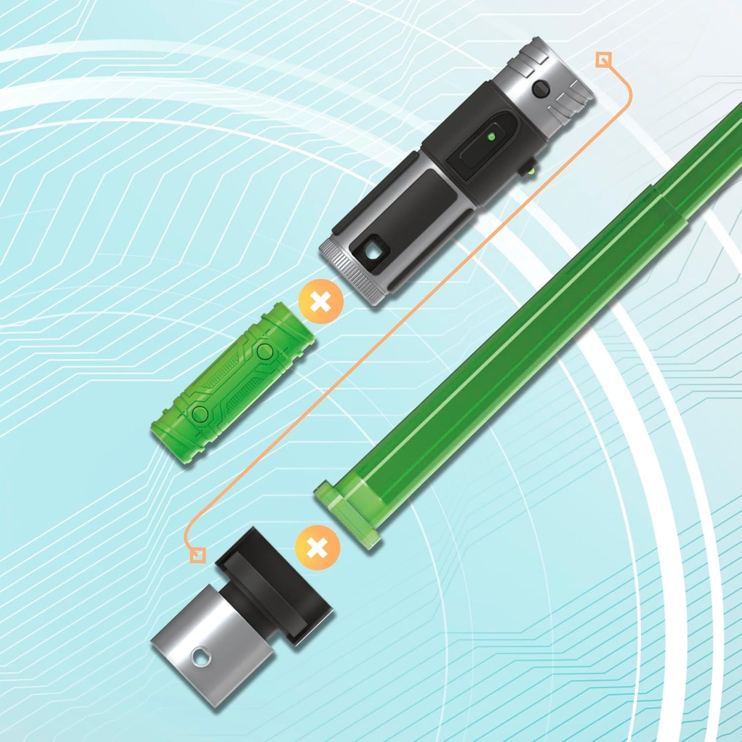 STAR WARS Lightsaber Forge Yoda Green Customizable Electronic Lightsaber for 4 Year Old