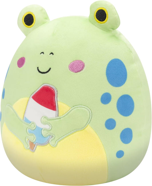 Squishmallows Original 8-Inch Limell Frog with Blue Spots Holding Popsicle - Official Jazwares Plush