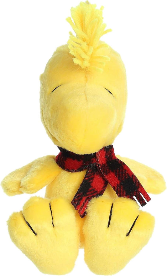 Aurora Festive Peanuts Winter Plaid Woodstock Stuffed Animal - Classic Characters -