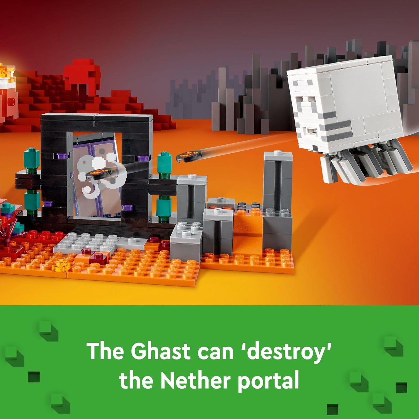 LEGO Minecraft The Nether Portal Ambush Adventure Set Building Toy for with Minecraft