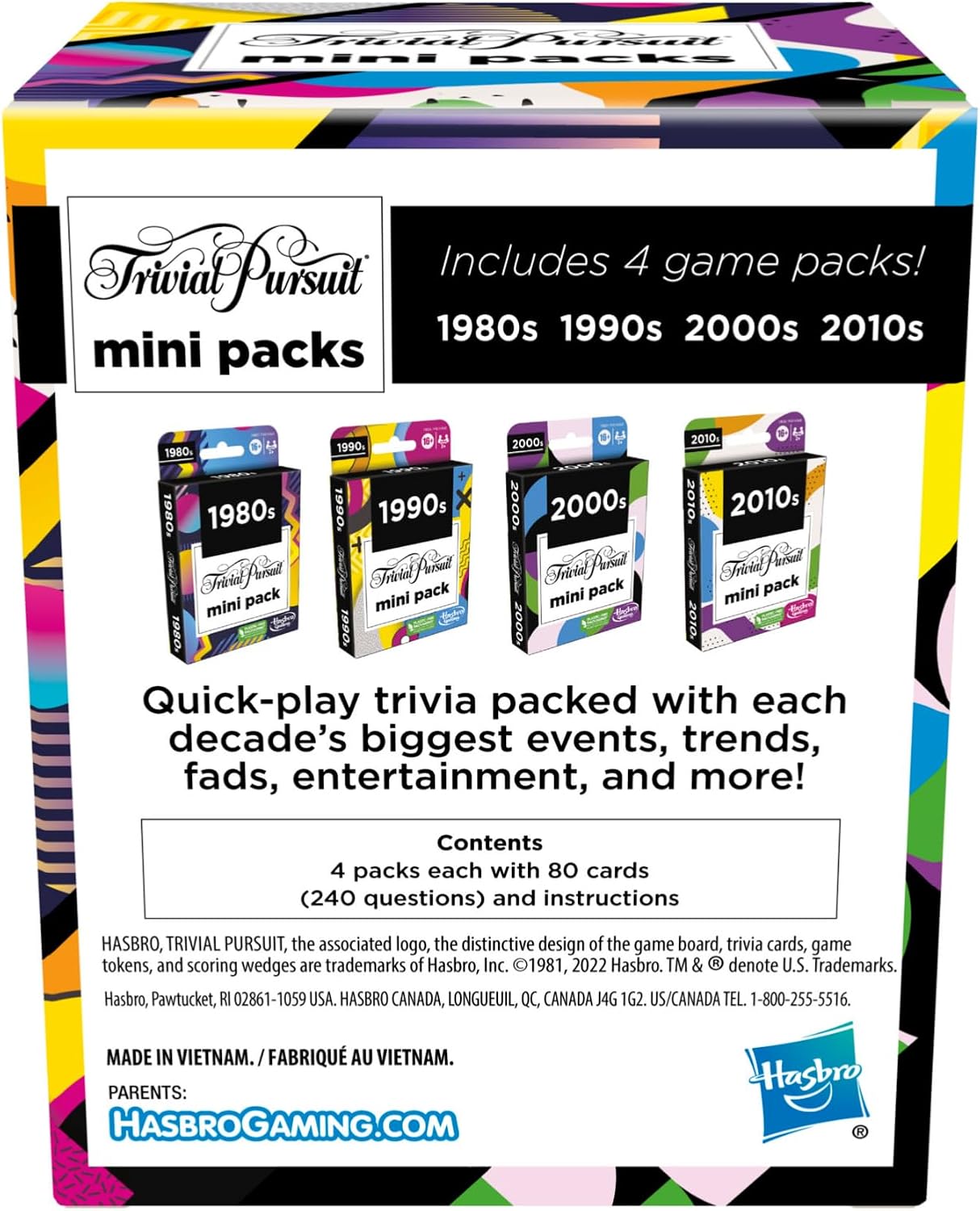 Hasbro Gaming Trivial Pursuit Mini Packs Multipack Fun Trivia Questions and Teens Ages 16