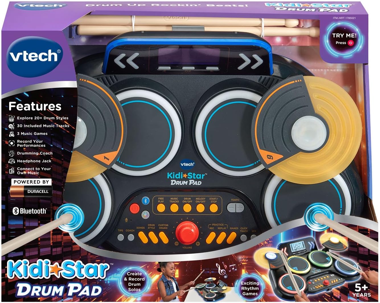VTech Kidi Star Drum Pad Black