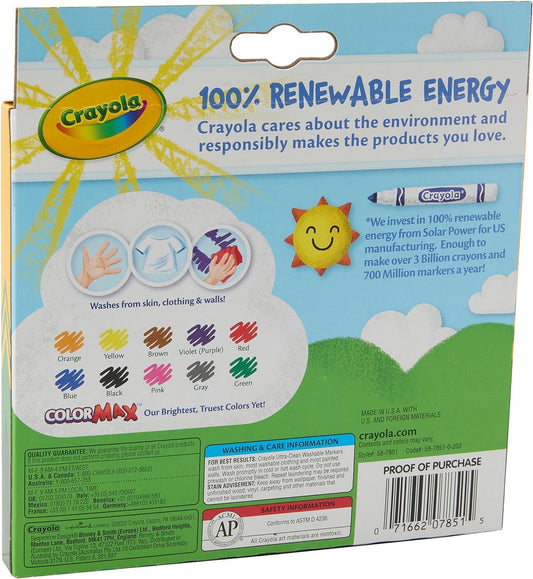 Crayola Ultraclean Broadline Classic Washable Markers 10 Count Pack of 2