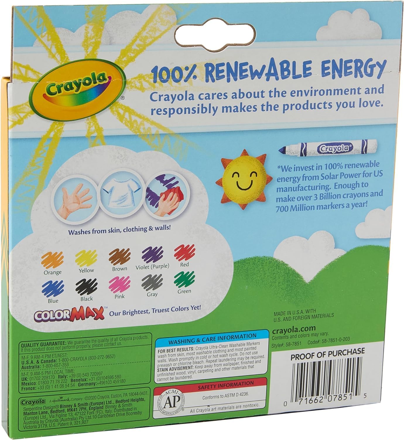 Crayola Ultraclean Broadline Classic Washable Markers 10 Count Pack of 2
