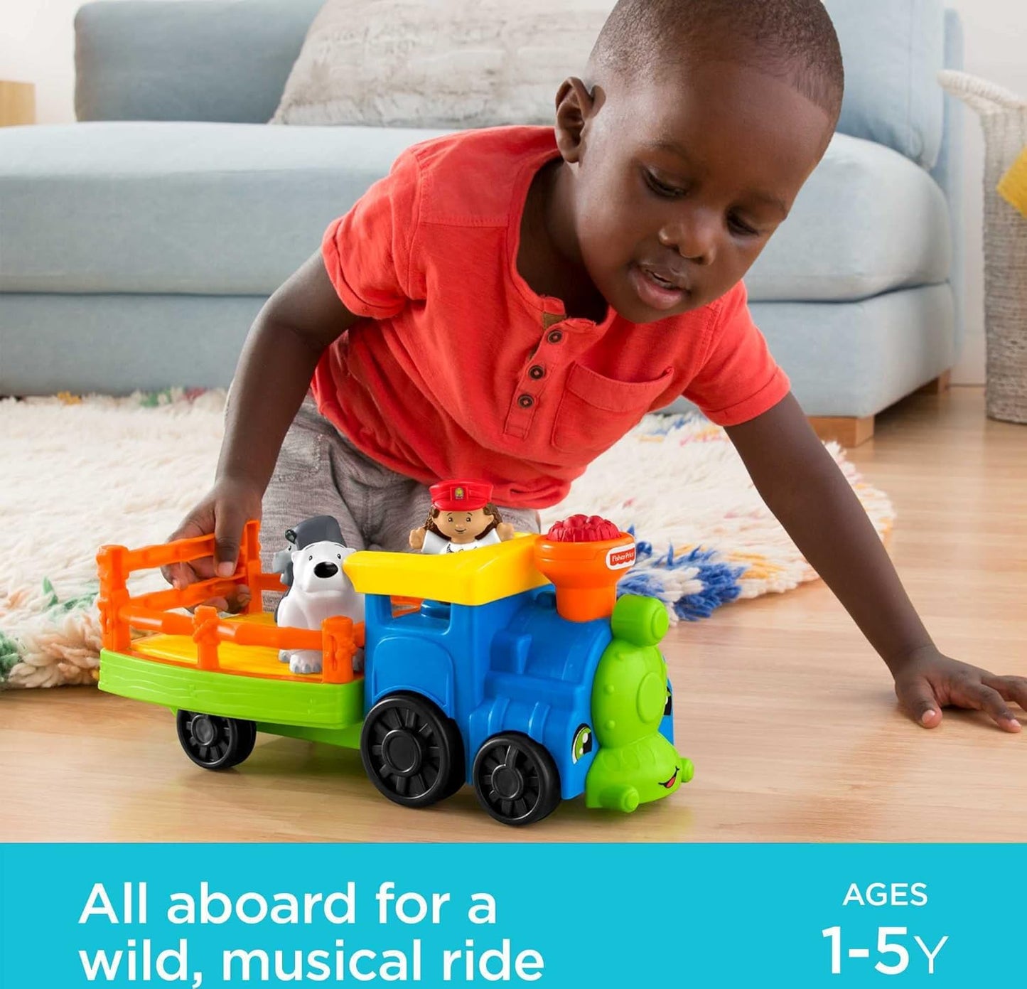 Fisher-Price Little People Toddler Toy Train Choo-Choo Zoo with Music Sounds and 3