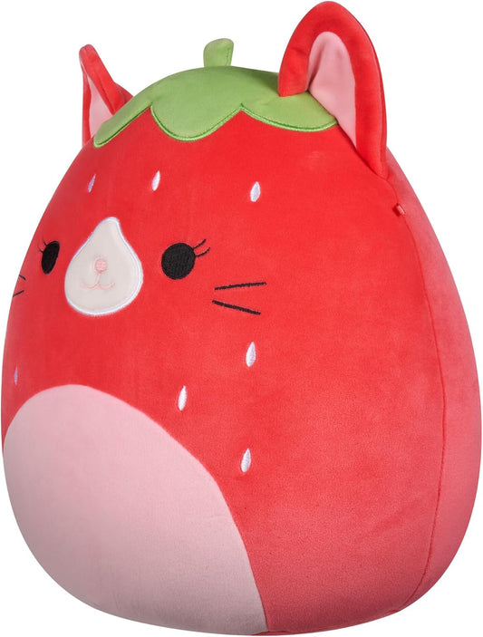 Squishmallows Original 12-Inch Olma Strawberry Cat - Official Jazwares Plush Medium-Sized