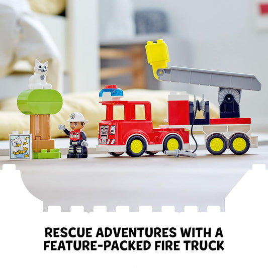 LEGO DUPLO Town Fire Truck 10969 Building Toy Set for Toddlers Preschool Boys and Girls