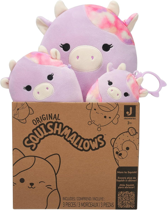 Squishmallows Original Suri Sunset Cow 3-Pack 3.5in 5in 8in - Official Jazwares Plush