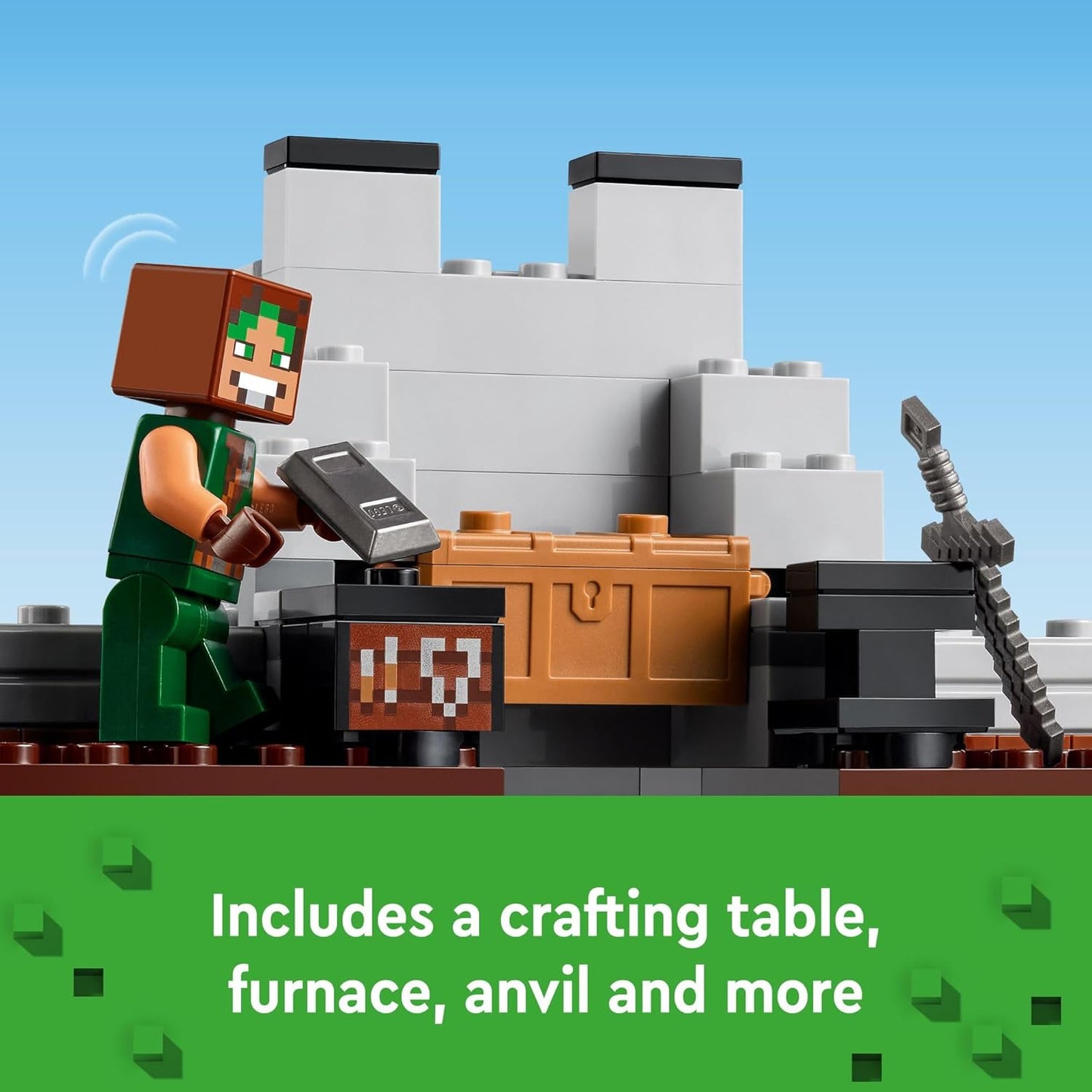 LEGO Minecraft The Wolf Stronghold Fortress Playset Video Game Toy for Boys and Girls Action Packed Castle Building Set