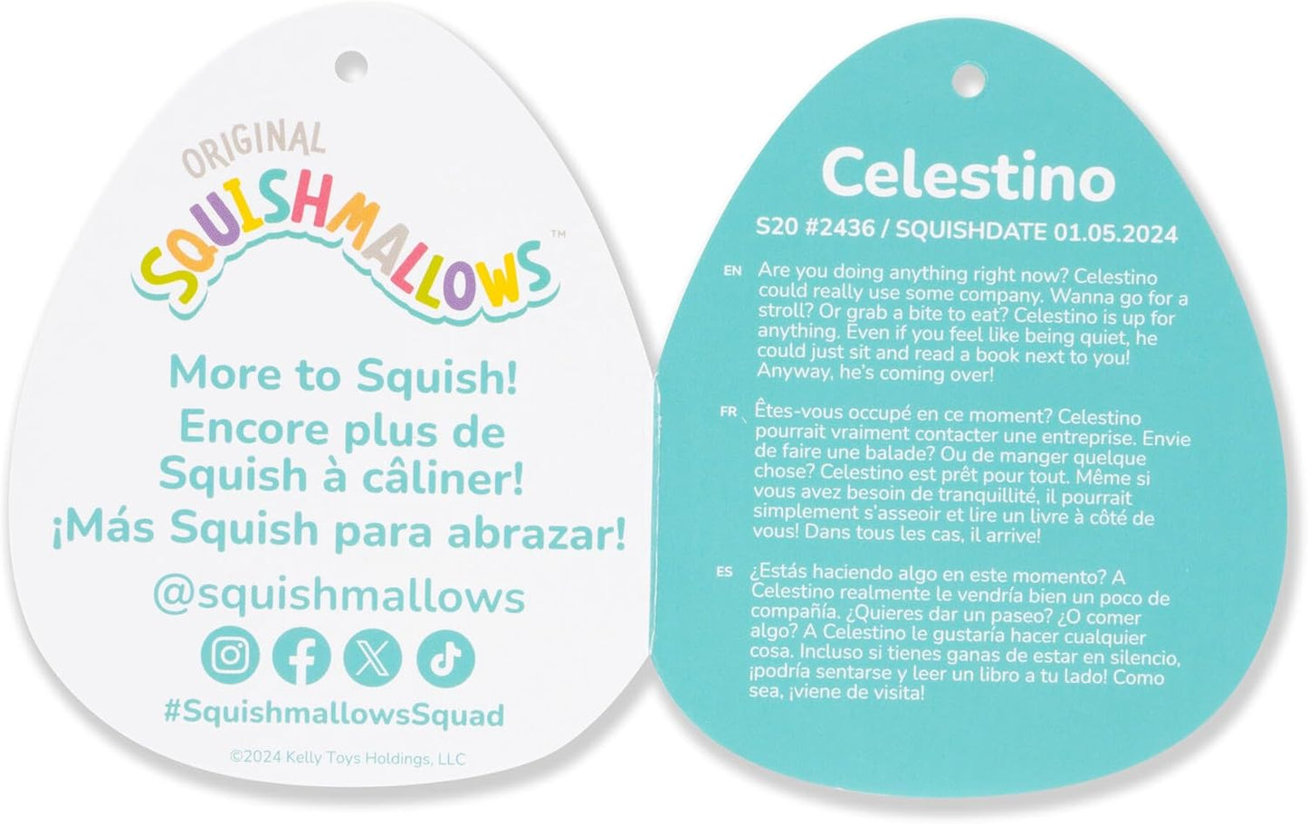 Squishmallows Original 20-Inch Celestino Sage Green Spotted Highland Cow - Official Jazwares Plush