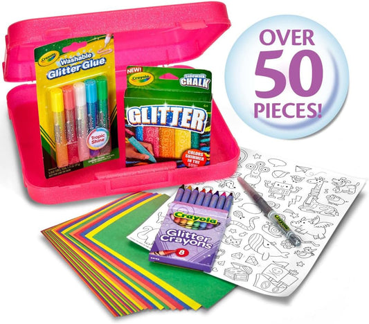 Crayola All That Glitters Art Case 50pcs Glitter Crayons Coloring Supplies Art Set Gifts