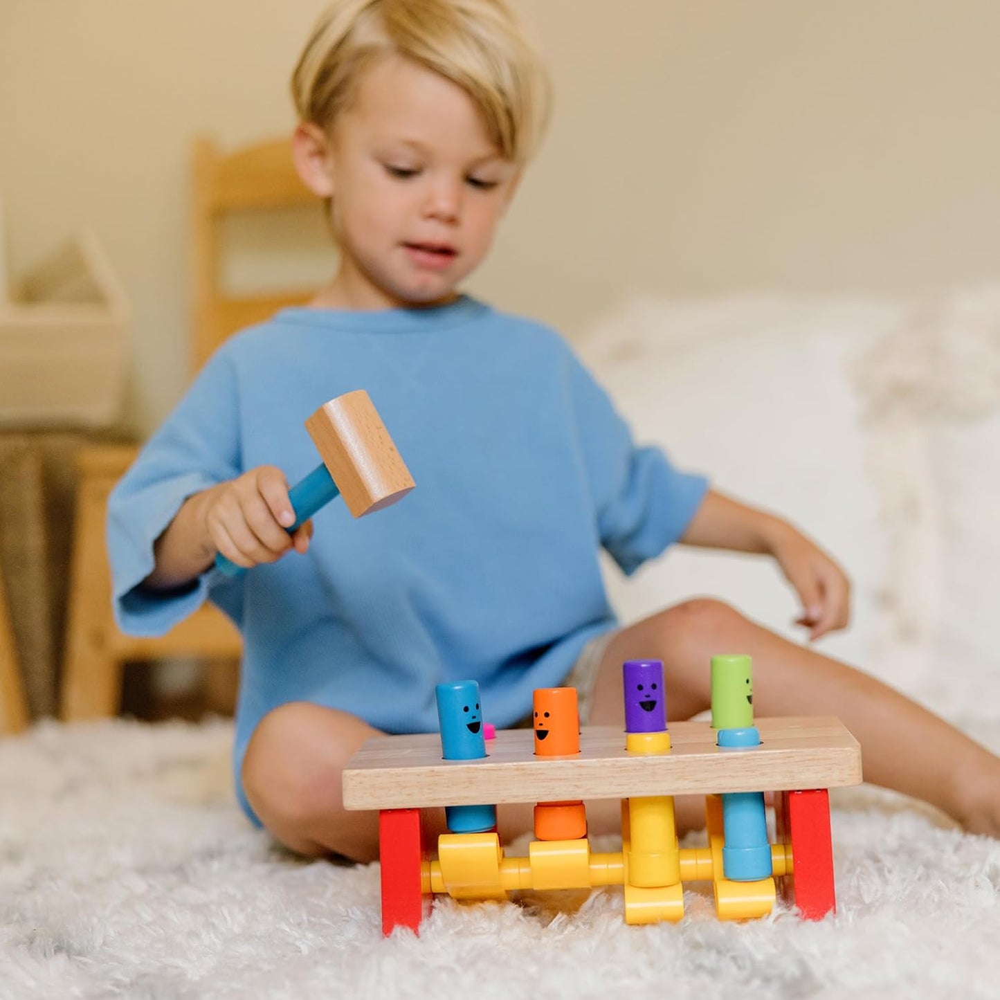 Melissa & Doug Melissa Doug Deluxe Pounding Bench Wooden Preschool Learning Toy With