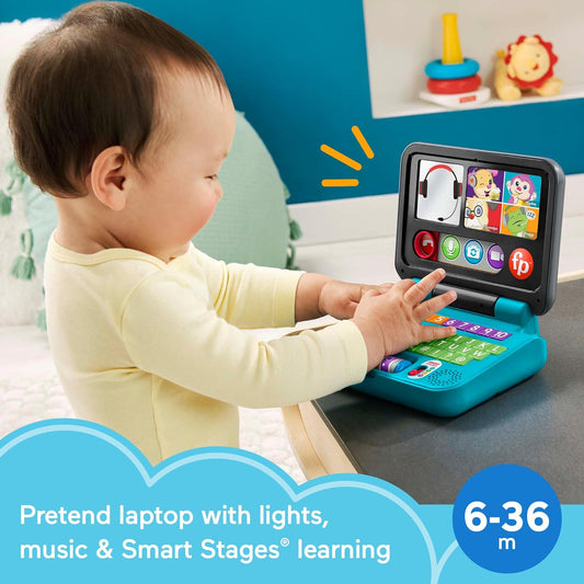 Fisher-Price Baby Toddler Toy Laugh Learn Let's Connect Laptop Pretend Computer with