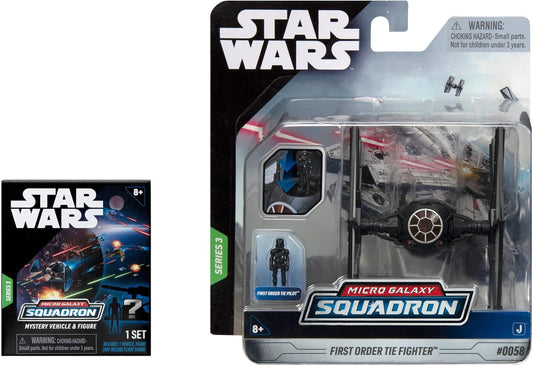 STAR WARS Micro Galaxy Squadron First Order TIE Fighter Mystery Bundle - 3-Inch Light Armor Class and Scout Class Vehicle