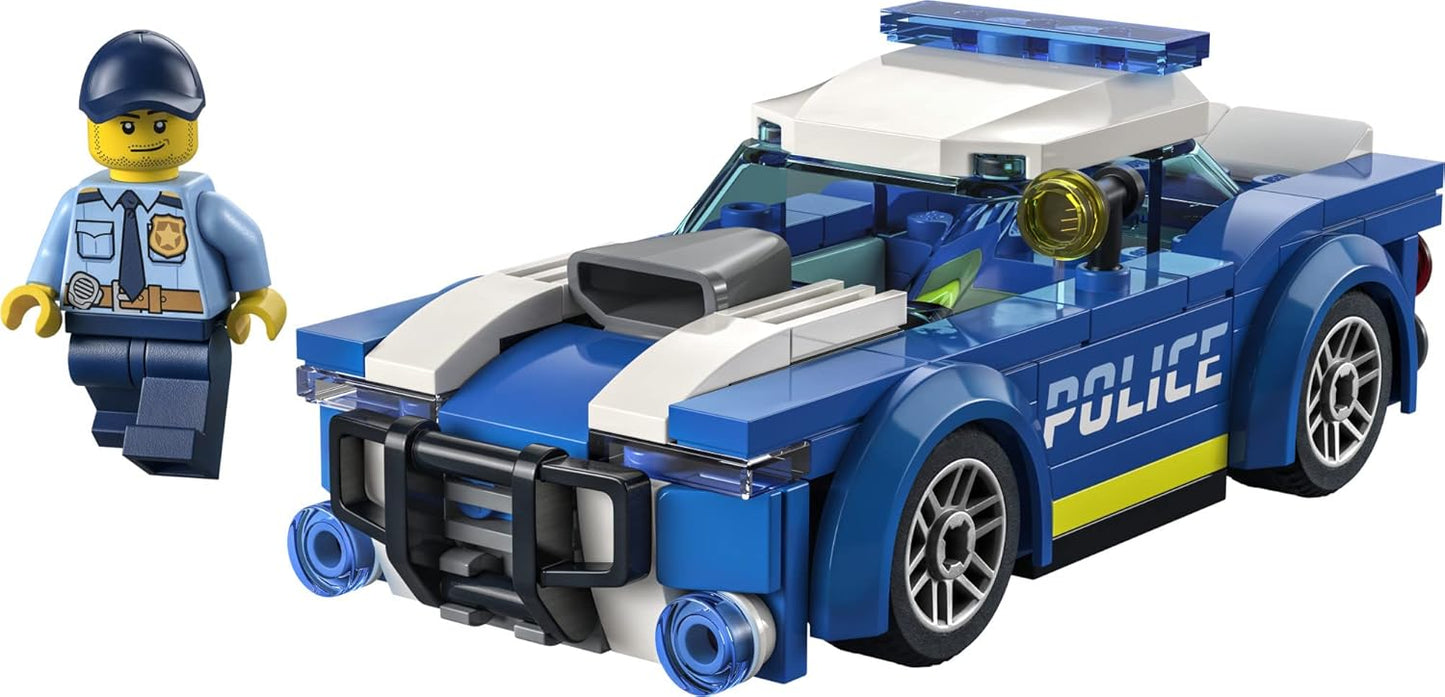 LEGO City Police Car Toy 60312 for 5 Plus Years Old with Officer Minifigure Small Adventures Series Car Chase Building Set