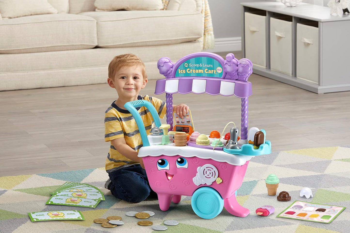 LeapFrog Scoop and Learn Ice Cream Cart Deluxe Frustration Free Packaging Pink