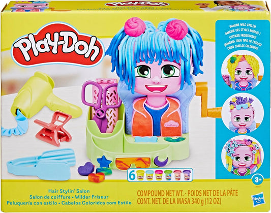Play-Doh Hair Stylin' Salon Playset with 6 Cans Pretend Play for Girls and Boys