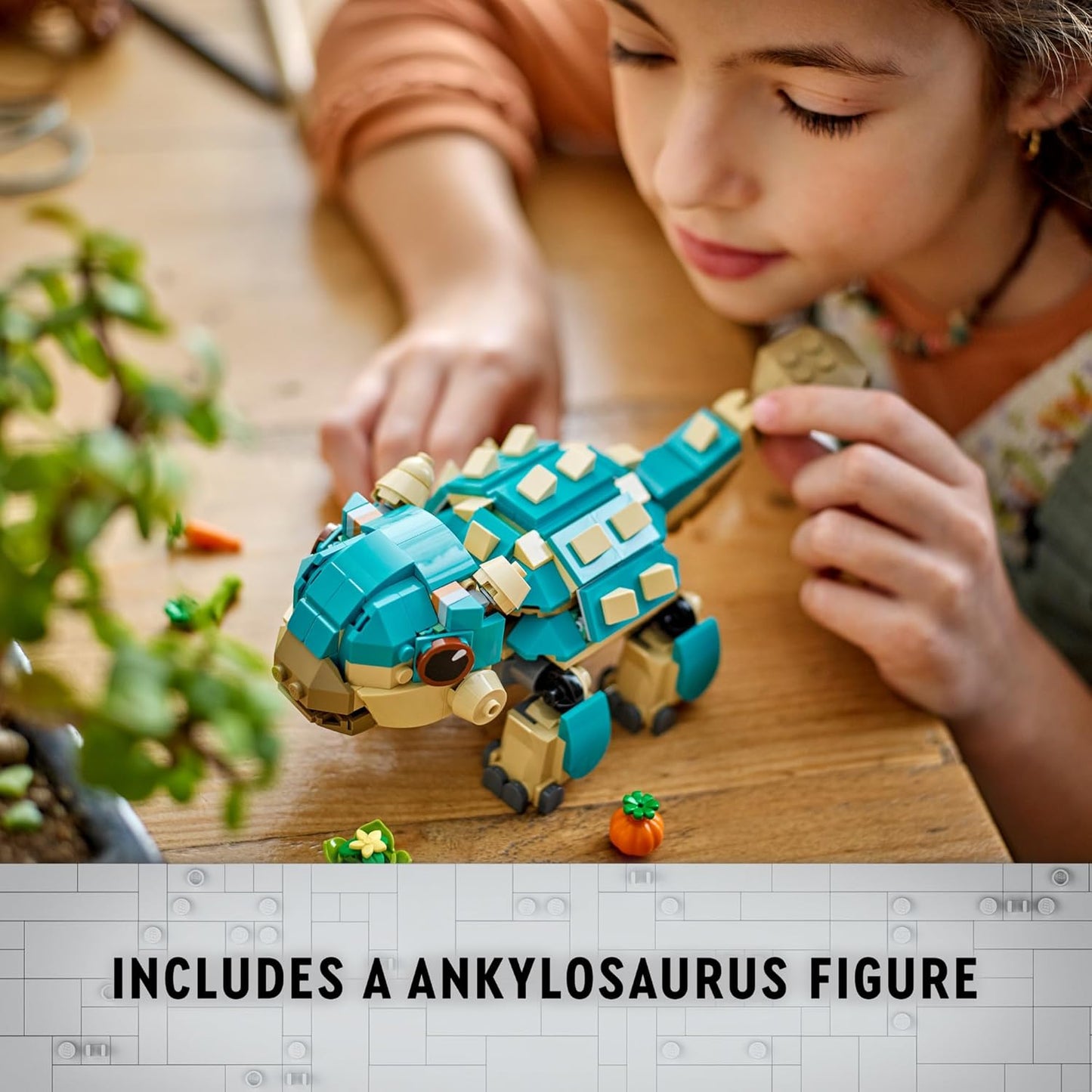 LEGO Jurassic World Baby Bumpy Ankylosaurus Dinosaur Toy for Camp Cretaceous and Aged 7 Plus Fun Build-a-Dinosaur Jurassic Park Toy for Boys and Girls Animal Toy Playset