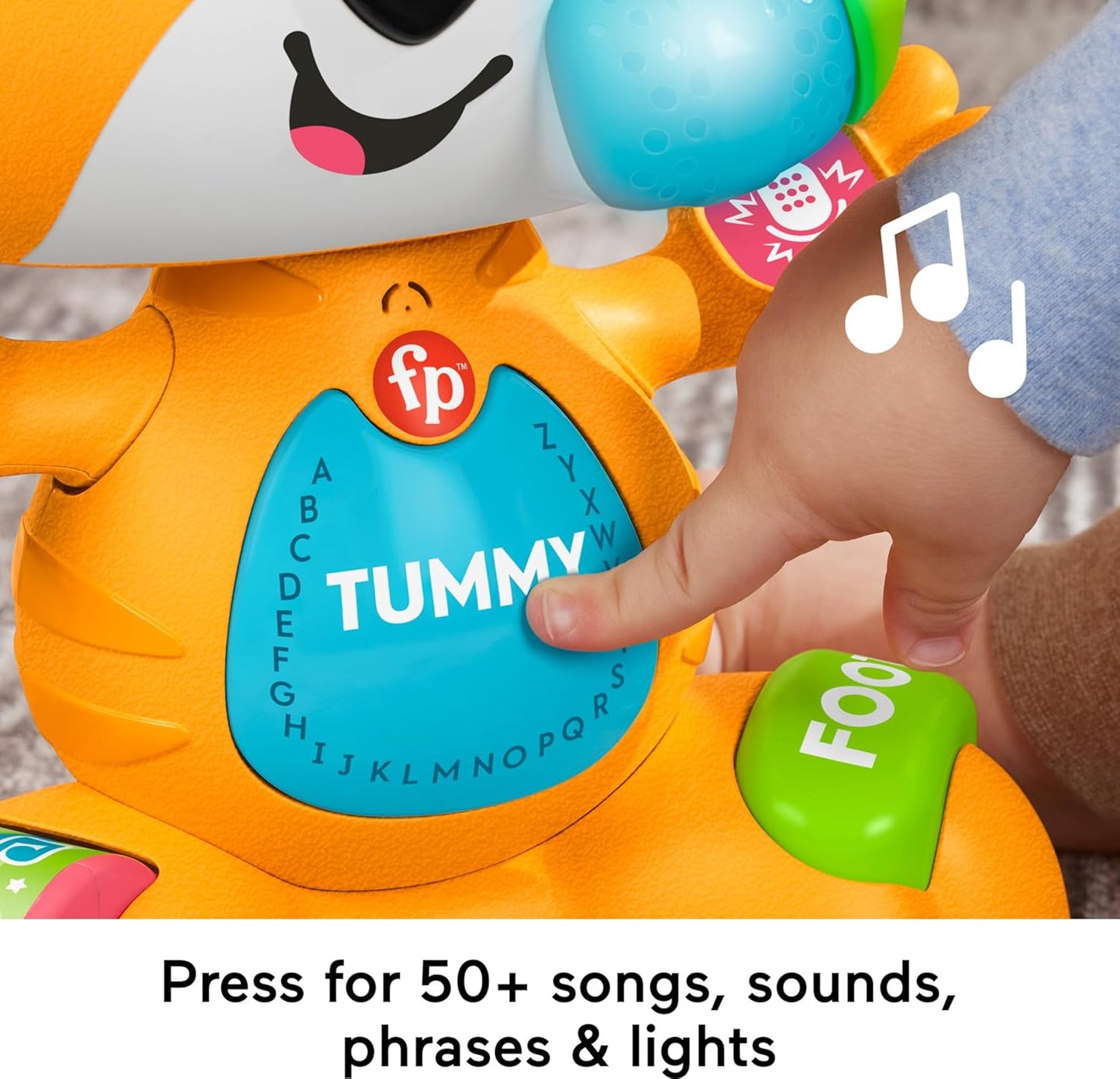 Fisher-Price Baby Learning Toy Link Squad Bop Groove Tiger with Music Lights for Ages 9