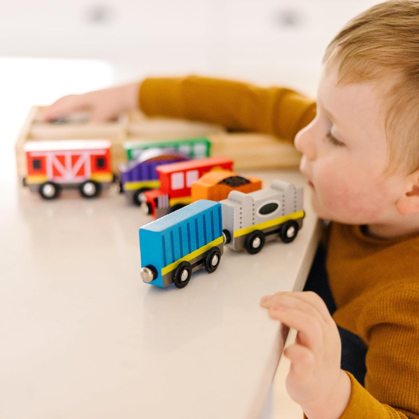 Melissa & Doug Melissa Doug Wooden Magnetic Train Cars - 8 Piece Educational and