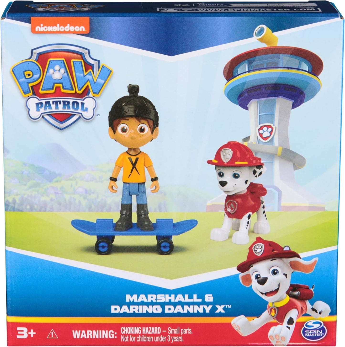 Paw Patrol Marshall Daring Danny X Figures Set with Skateboard for Boys and Girls