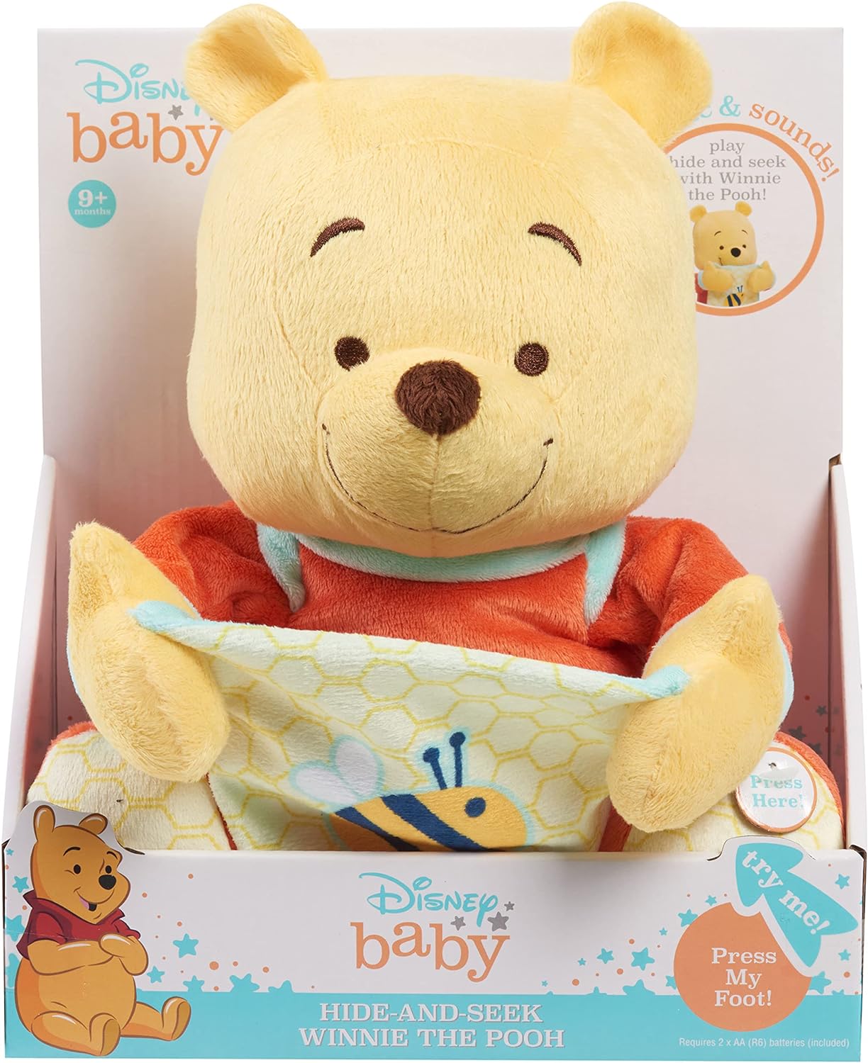 Disney Baby Hide-and-Seek Winnie The Pooh Interactive Plush for Ages 09 Month by Just Play