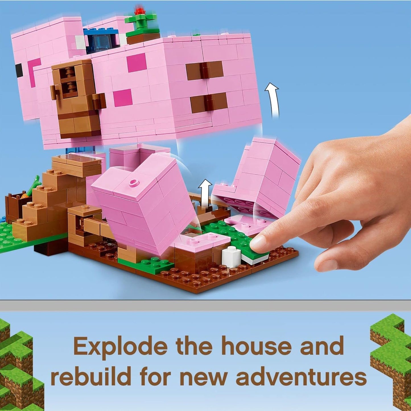 LEGO Minecraft The Pig House 21170 with Alex Creeper and 2 Pig Figures Animal Building