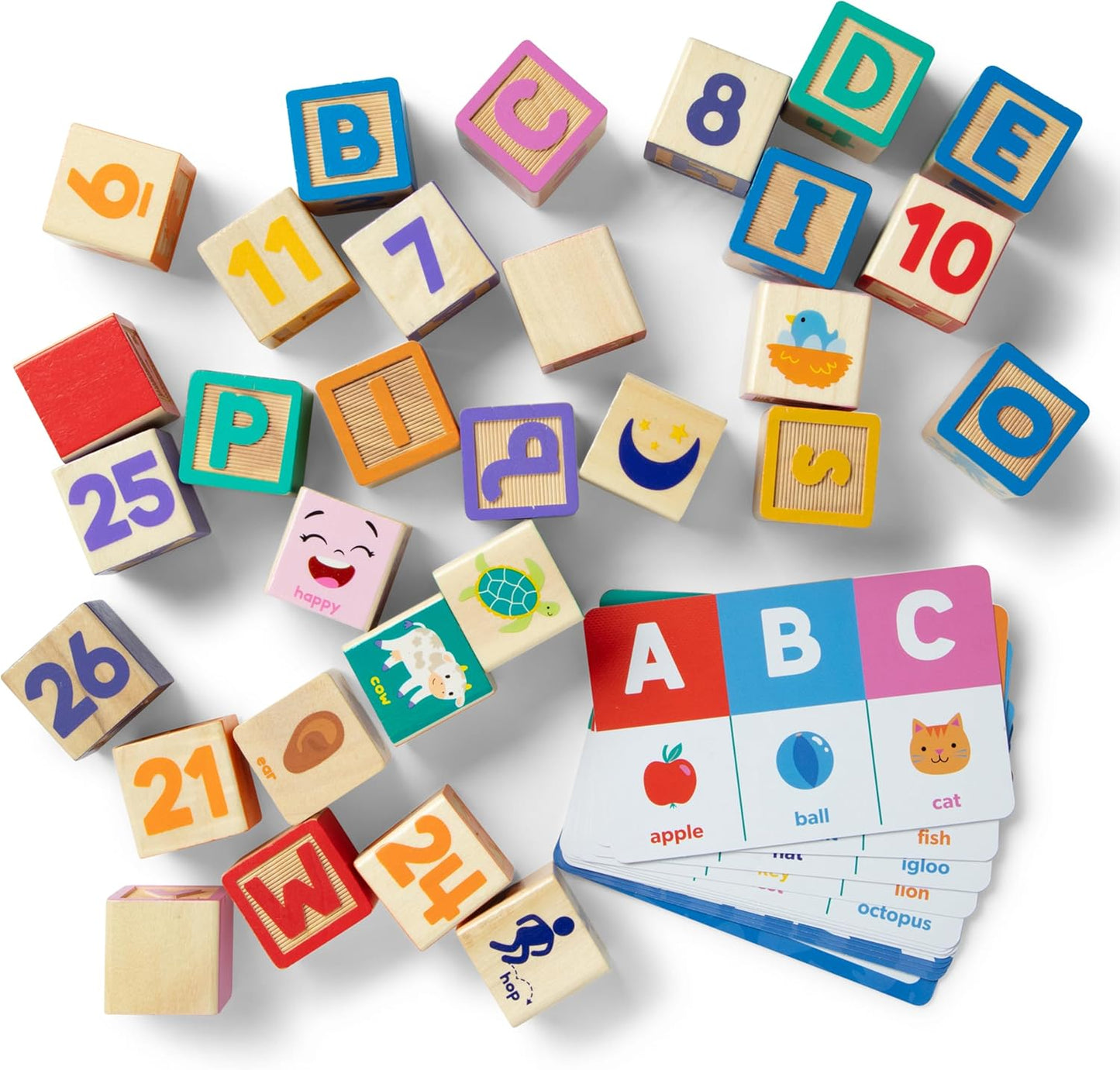 Melissa & Doug Ms. Rachel Melissa Doug Letter Number and Game Wooden Learning Blocks with